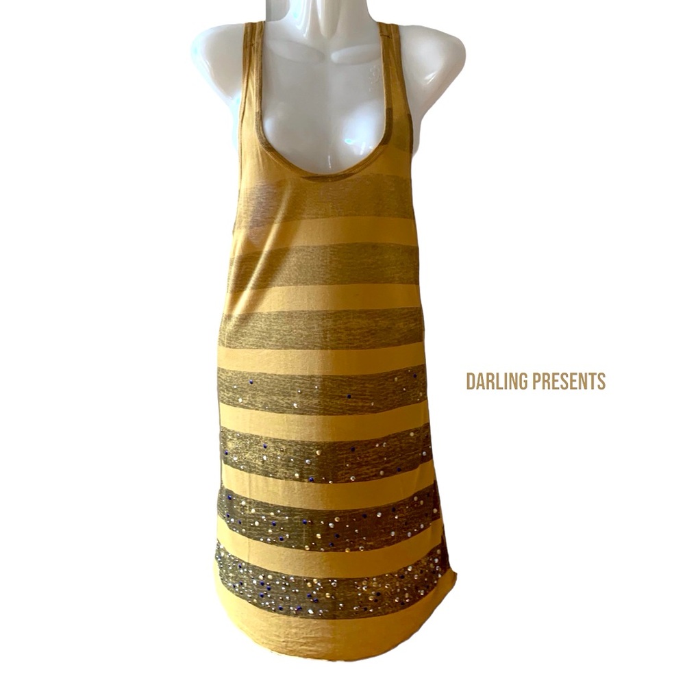 Free People We The Free Stripe Stud Oversized Tank Top Women Color Mustard S